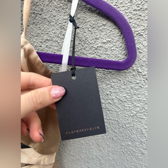 Michael Costello x REVOLVE Josie Cut Out Gown in Nude Satin Halter Maxi Dress - Picture 6 of 7